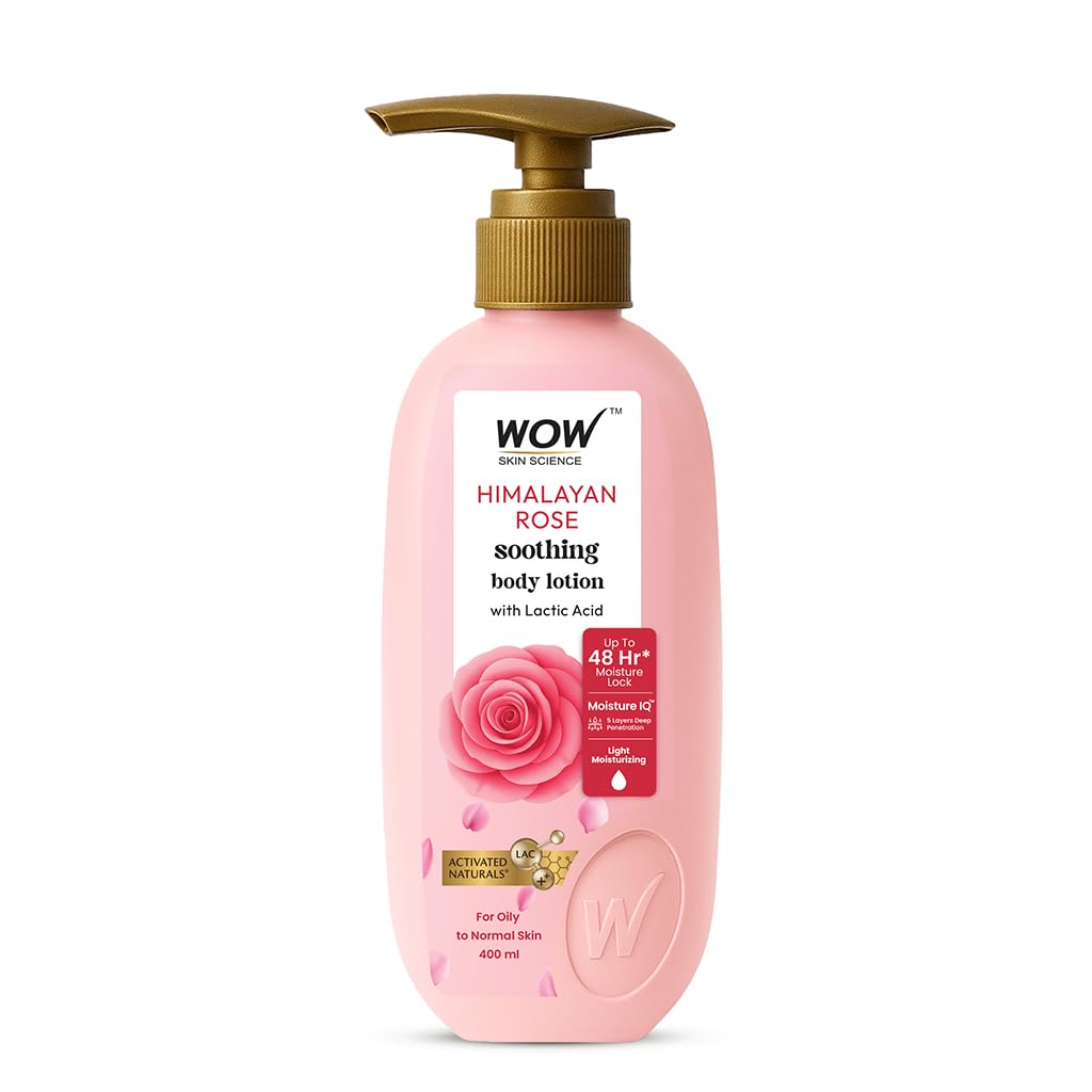 WOW Skin Science Himalayan Rose Body Lotion For Light Hydration - Normal To Oily Skin - with Rose Water, Beetroot Extract - 400mL