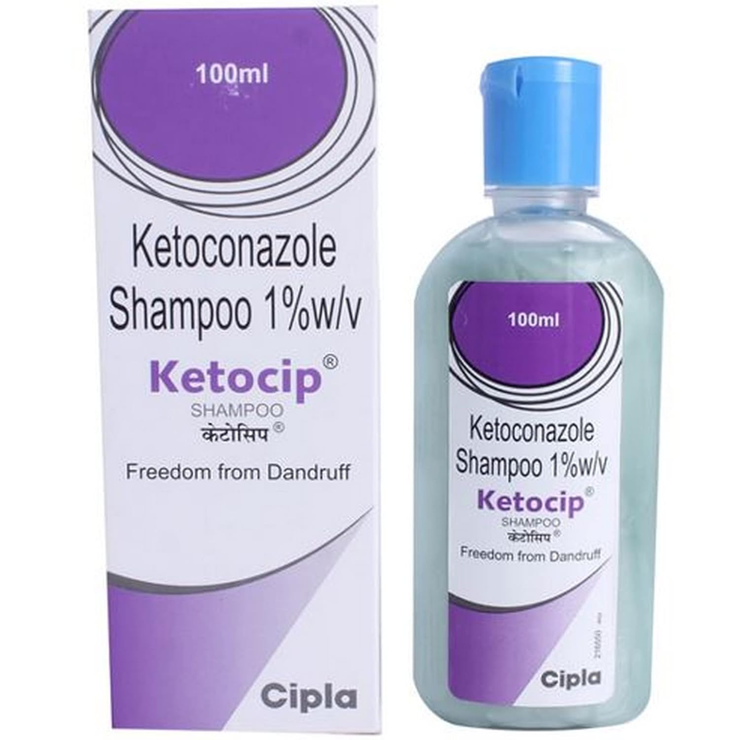 Ketocip 1% - Bottle of 100ml Shampoo with Ketoconazole