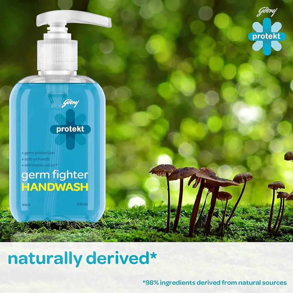 Godrej Protekt Aqua Germ Fighter Handwash (Naturally Derived Formula)